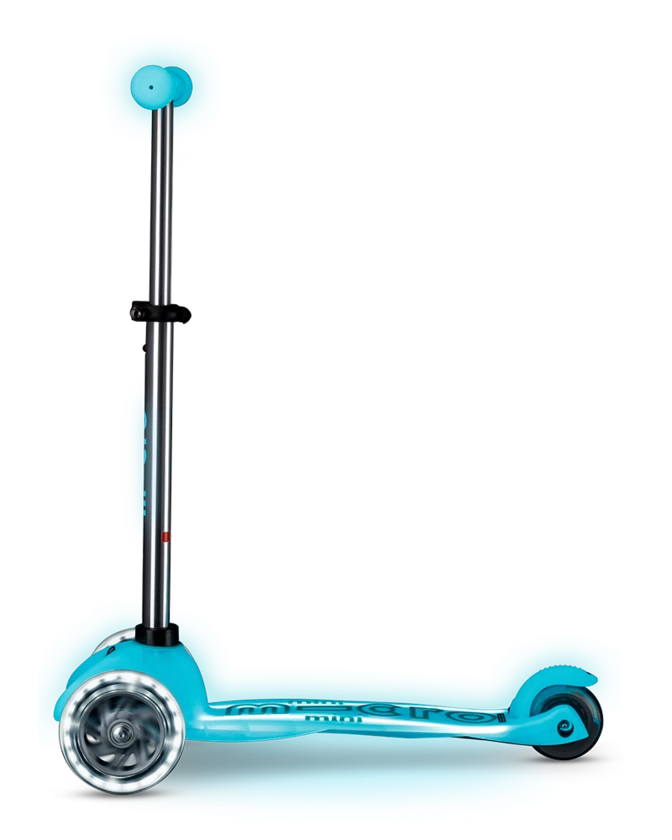 Hulajnoga dla dzieci Mini Micro Deluxe LED ze świecącym podestem Glacier Aqua