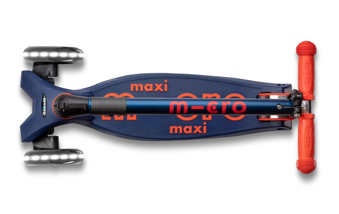 Hulajnoga składana dla dzieci Micro Maxi Deluxe Navy Red LED