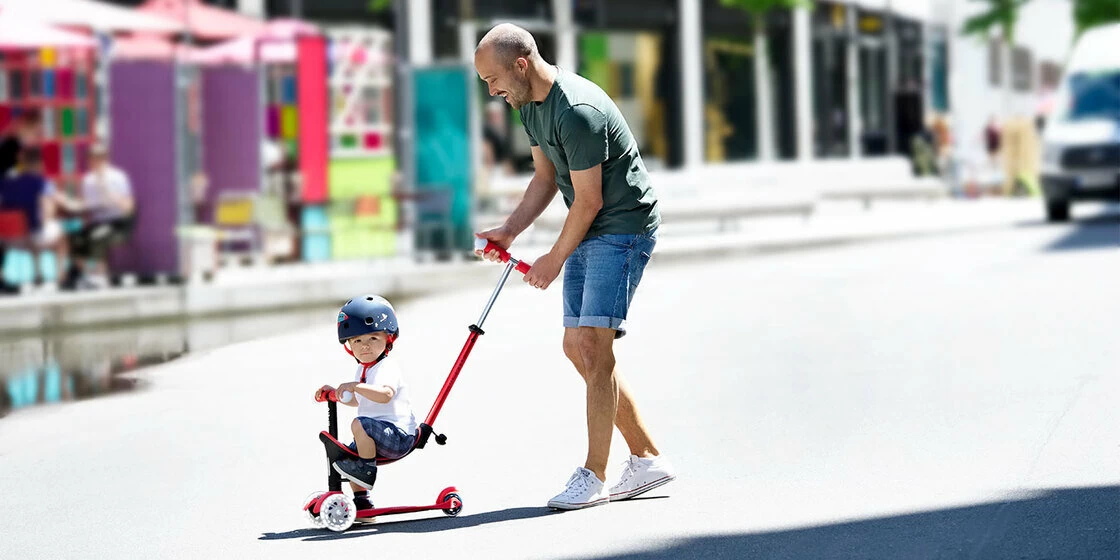 Jeździk i hulajnoga dla dzieci Mini2Grow Micro Deluxe Magic LED 2.0 Miętowy