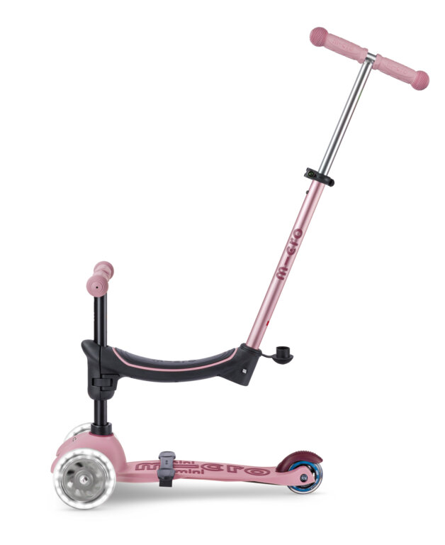 Jeździk i hulajnoga dla dzieci Mini2Grow Micro Deluxe Magic LED 2.0 Różowy