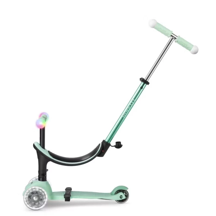 Jeździk i hulajnoga dla dzieci Mini2Grow Micro Deluxe Magic LED Miętowy