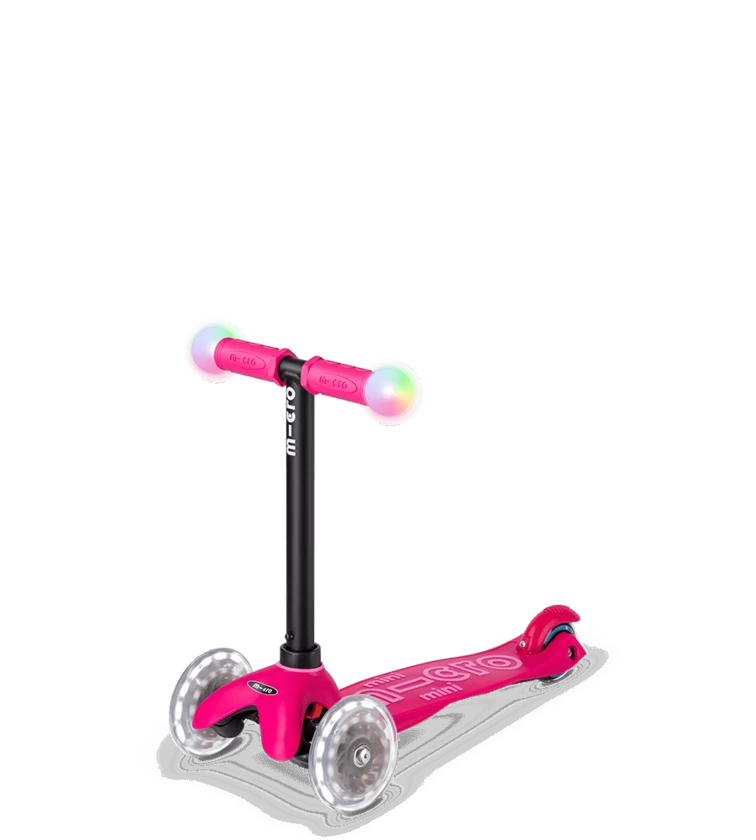 Jeździk i hulajnoga dla dzieci Mini2Grow Micro Deluxe Magic LED Różowy