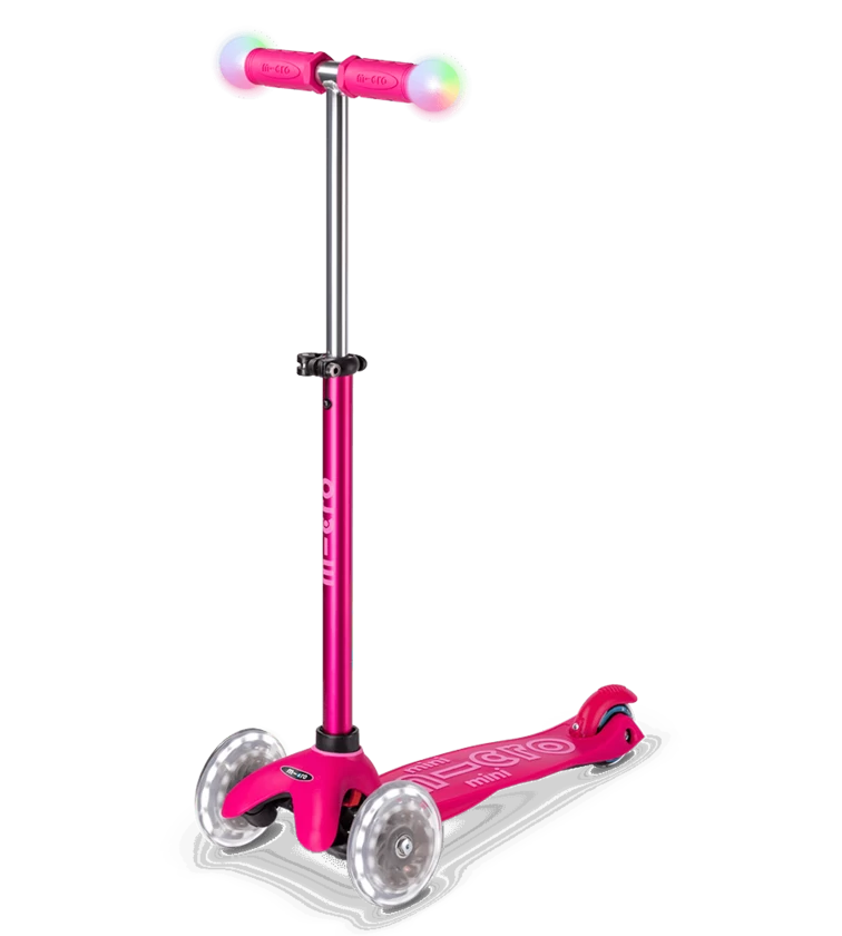 Jeździk i hulajnoga dla dzieci Mini2Grow Micro Deluxe Magic LED Różowy
