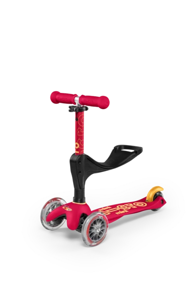 Jeździk i hulajnoga dla dzieci Mini Micro 3in1 Deluxe PLUS Rubinowy