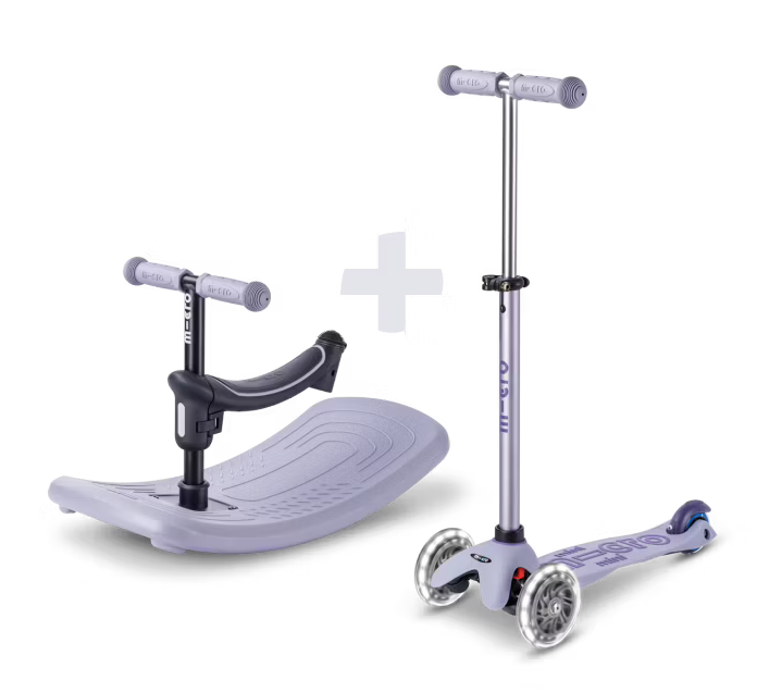 Jeździk i hulajnoga dla dzieci Mini Micro Deluxe Rock & Go LED Fioletowy