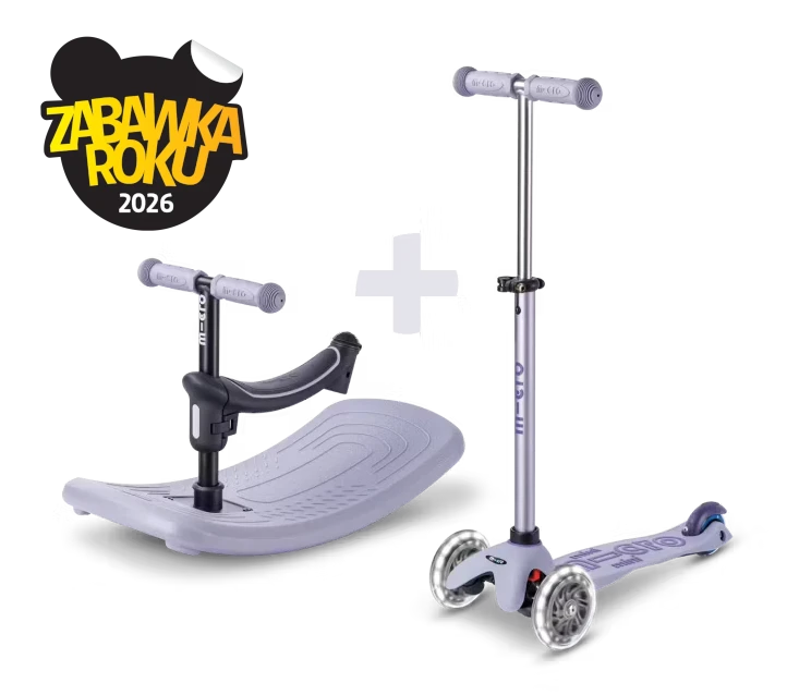 Jeździk i hulajnoga dla dzieci Mini Micro Deluxe Rock & Go LED Fioletowy