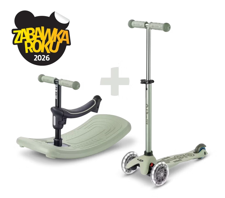 Jeździk i hulajnoga dla dzieci Mini Micro Deluxe Rock & Go LED Miętowy