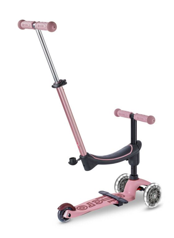 Jeździk i hulajnoga dla dzieci Mini Micro Deluxe Rock & Go LED Różowy