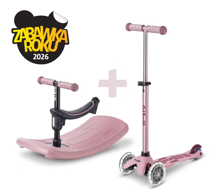 Jeździk i hulajnoga dla dzieci Mini Micro Deluxe Rock & Go LED Różowy