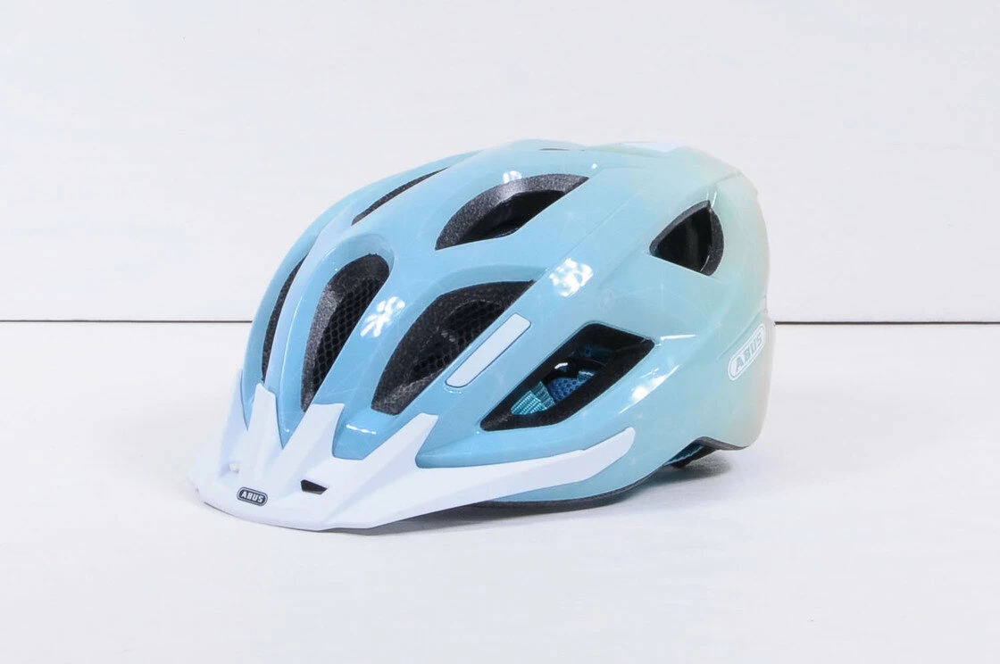 Kask rowerowy ABUS Aduro 2.0 Art - niebieski / pomarańczowy