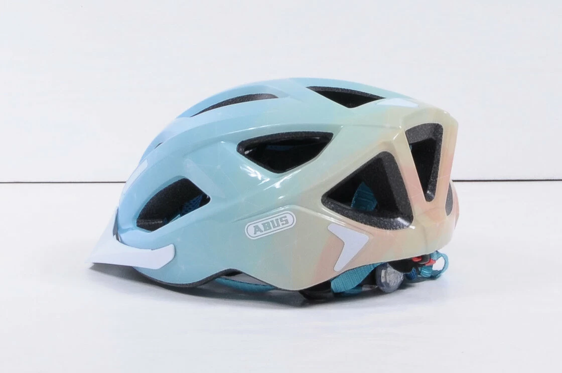 Kask rowerowy ABUS Aduro 2.0 Art - niebieski / pomarańczowy