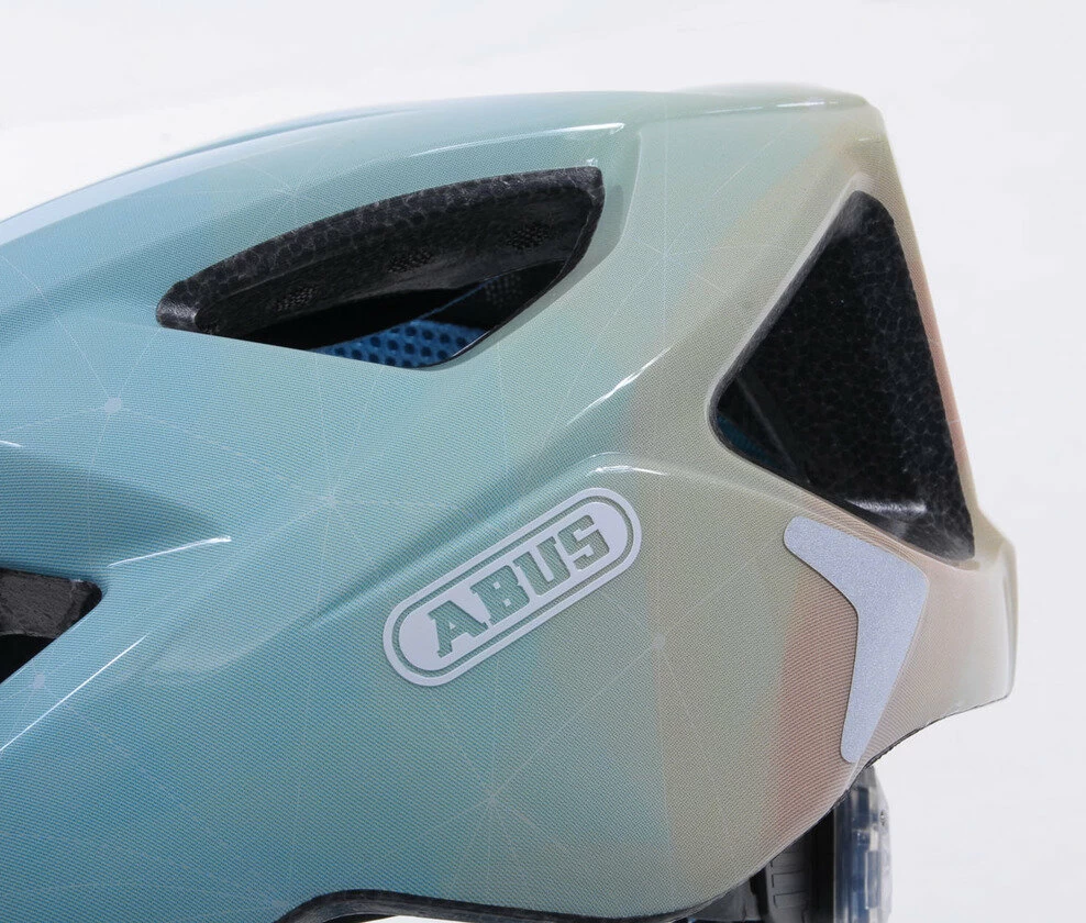 Kask rowerowy ABUS Aduro 2.0 Art - niebieski / pomarańczowy