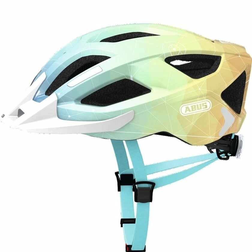 Kask rowerowy ABUS Aduro 2.0 Art - niebieski / pomarańczowy L - 58-62 cm