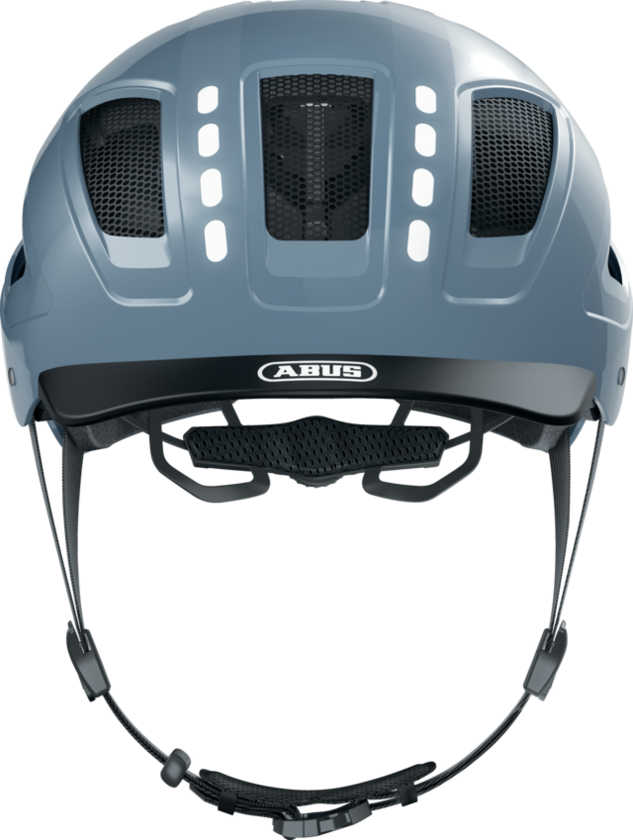Kask rowerowy Abus Hyban 2.0 LED Signal Glacier Shiny