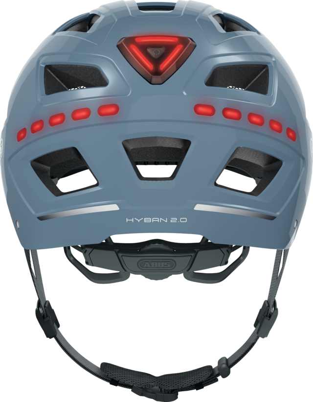 Kask rowerowy Abus Hyban 2.0 LED Signal Glacier Shiny