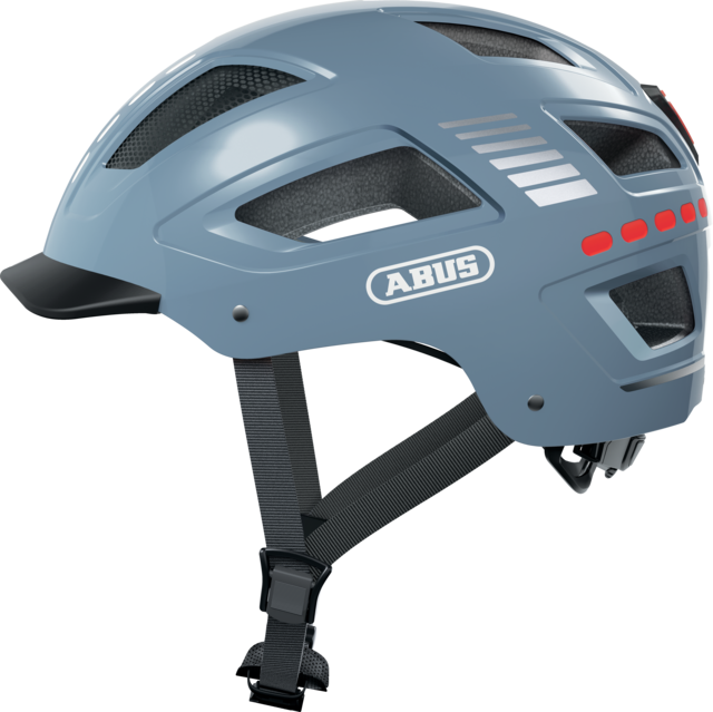 Kask rowerowy Abus Hyban 2.0 LED Signal Glacier Shiny