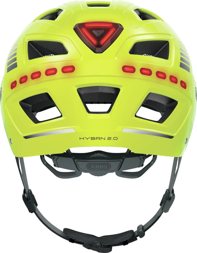Kask rowerowy Abus Hyban 2.0 LED Signal Yellow Shiny