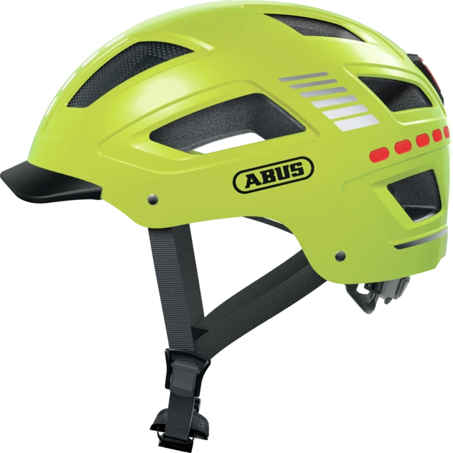 Kask rowerowy Abus Hyban 2.0 LED Signal Yellow Shiny