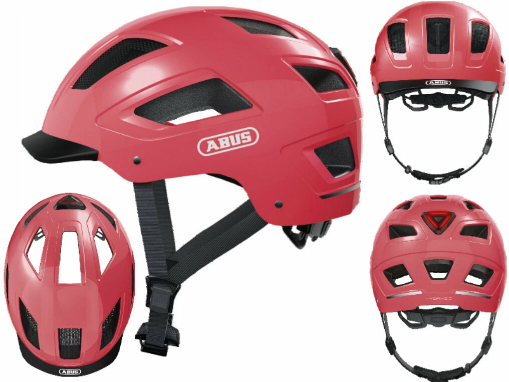 Kask rowerowy ABUS Hyban 2.0 Living Coral Rozmiar M 52-58 cm