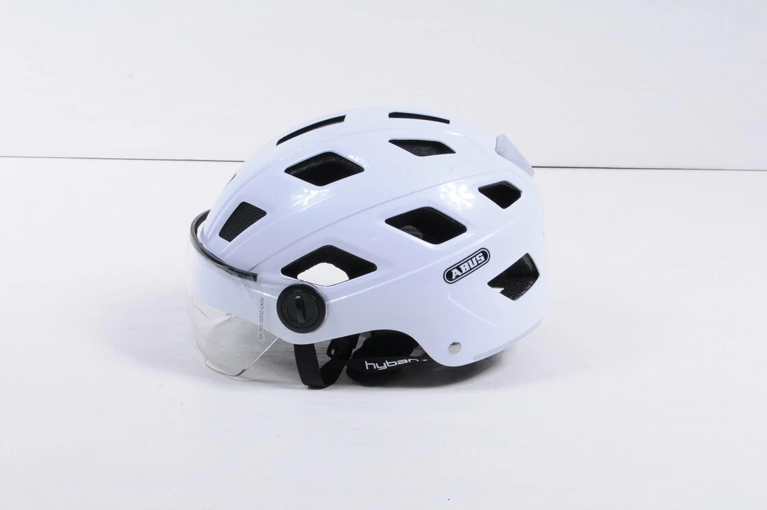 Kask rowerowy ABUS Hyban+ - biały / przezroczysty