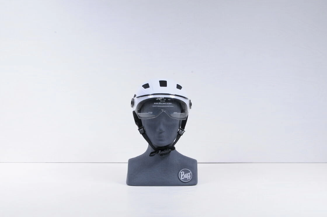 Kask rowerowy ABUS Hyban+ - biały / przezroczysty