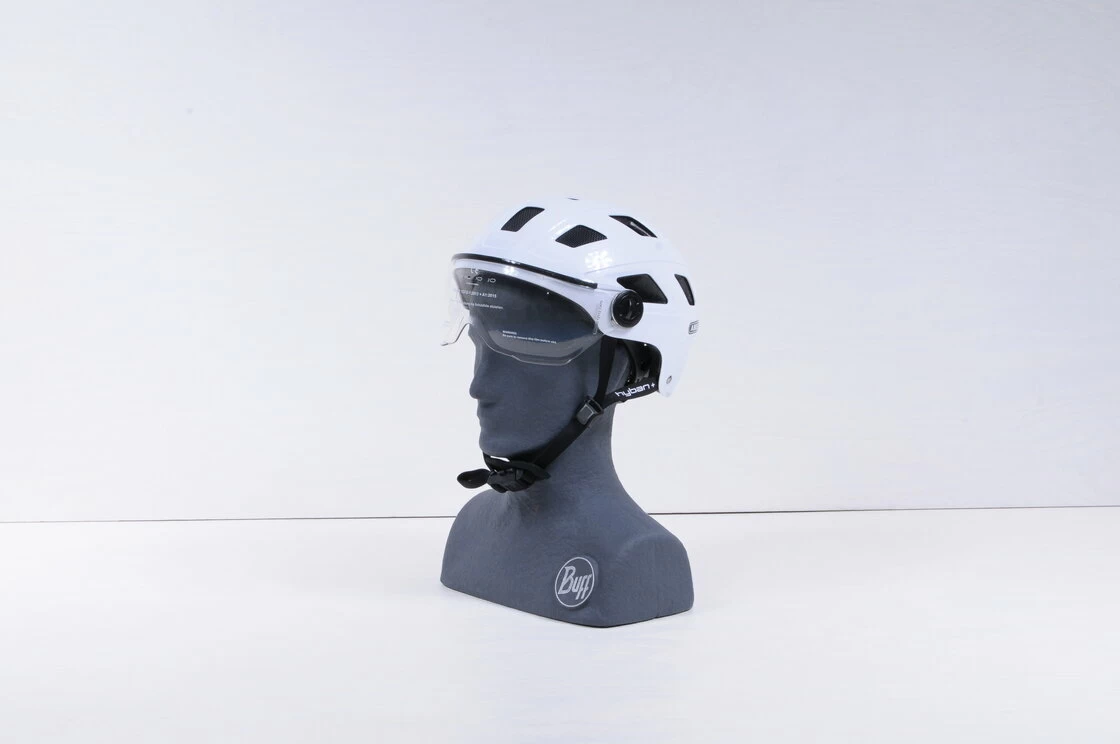 Kask rowerowy ABUS Hyban+ - biały / przezroczysty