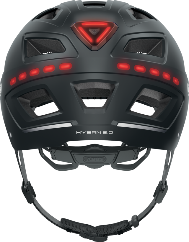 Kask rowerowy Abus Hyben 2.0 LED Signal Black Matt