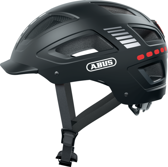 Kask rowerowy Abus Hyben 2.0 LED Signal Black Matt
