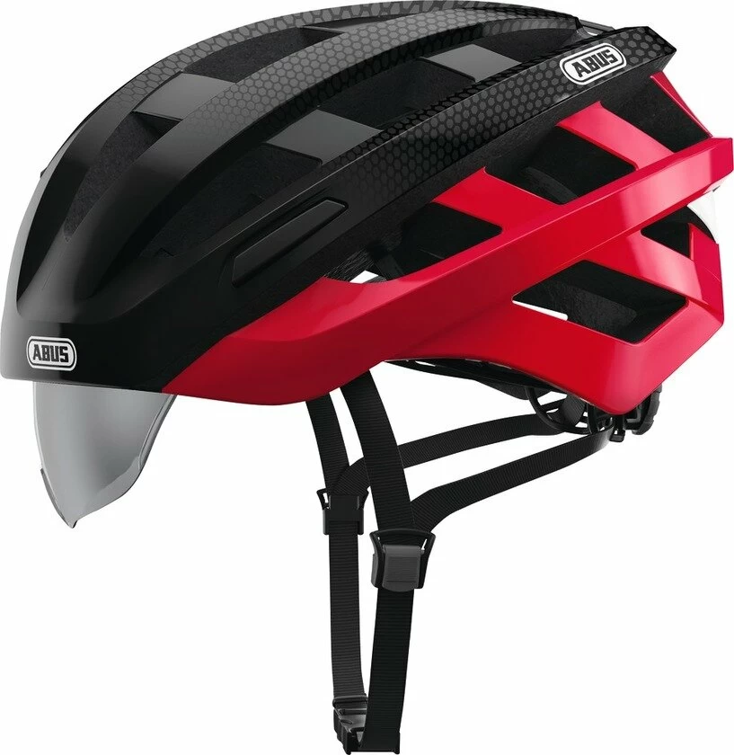 Kask rowerowy Abus In-Vizz Ascent, czarny / czerwony Rozmiar M