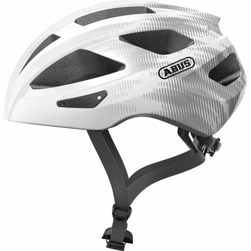 Kask rowerowy Abus Macator - biały/srebrny Rozmiar S – 51-55 cm