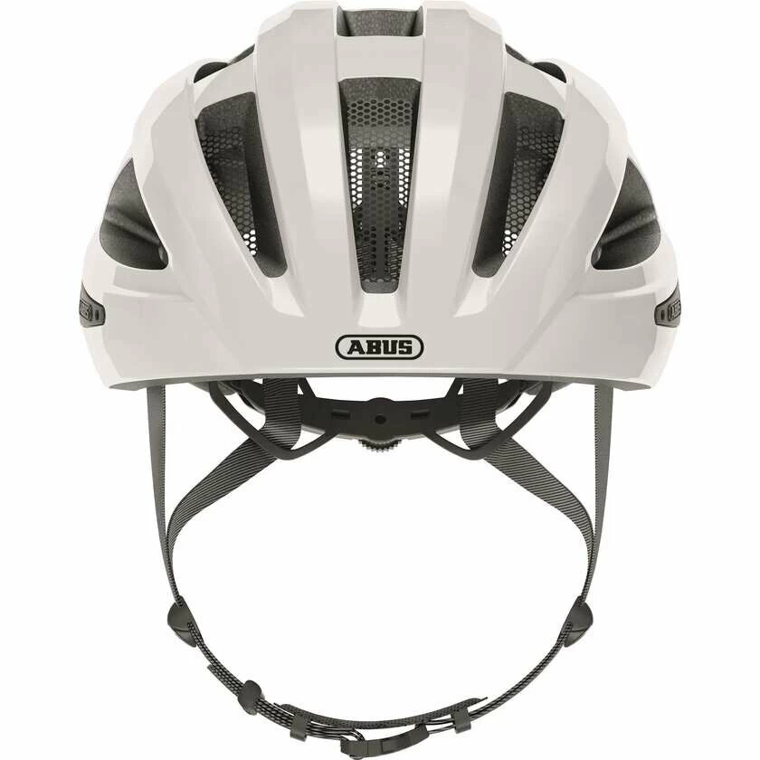 Kask rowerowy Abus Macator - biały/srebrny Rozmiar M – 52-58 cm