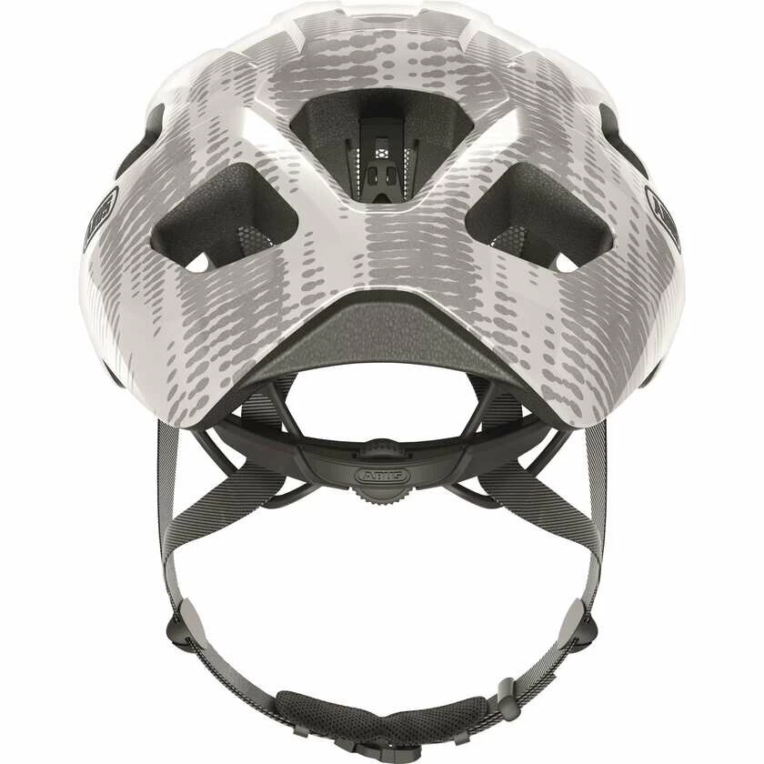 Kask rowerowy Abus Macator - biały/srebrny Rozmiar M – 52-58 cm