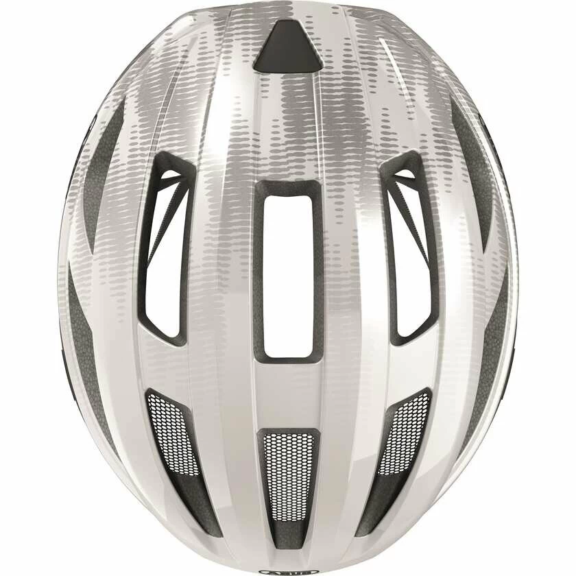 Kask rowerowy Abus Macator - biały/srebrny Rozmiar S – 51-55 cm