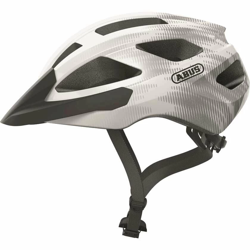 Kask rowerowy Abus Macator - biały/srebrny Rozmiar M – 52-58 cm