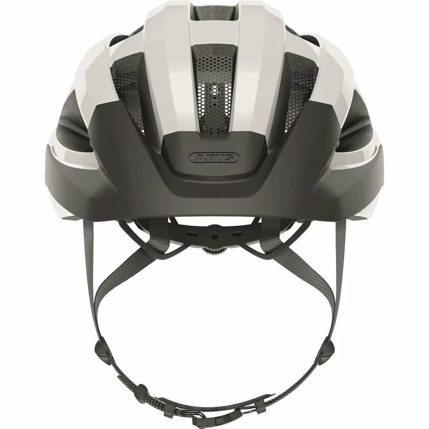 Kask rowerowy Abus Macator - biały/srebrny Rozmiar L – 58-62 cm