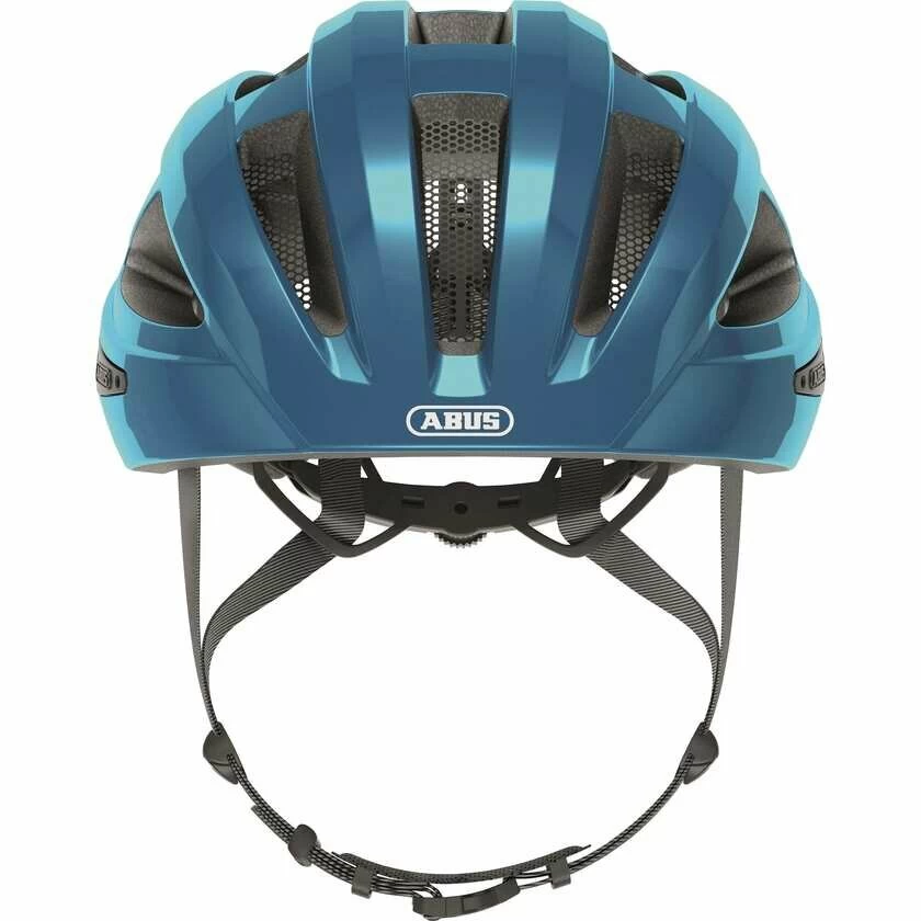 Kask rowerowy Abus Macator - steel/niebieski Rozmiar L – 58-62 cm