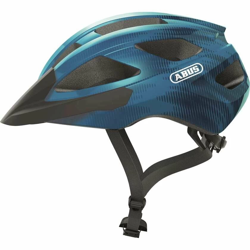 Kask rowerowy Abus Macator - steel/niebieski Rozmiar L – 58-62 cm