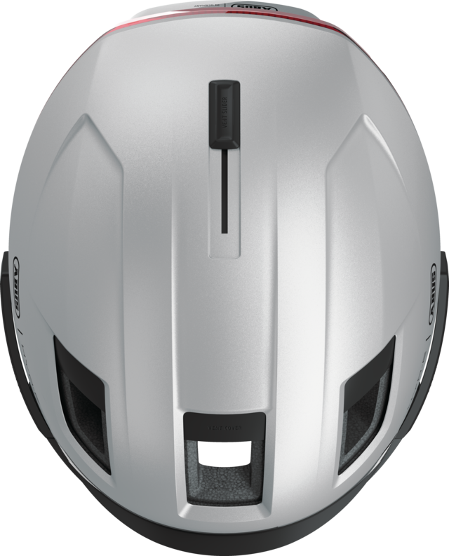 Kask rowerowy z kierunkowskazami Abus Hyp-E ACE Gleam Silver Rozmiar L: 57-61 cm