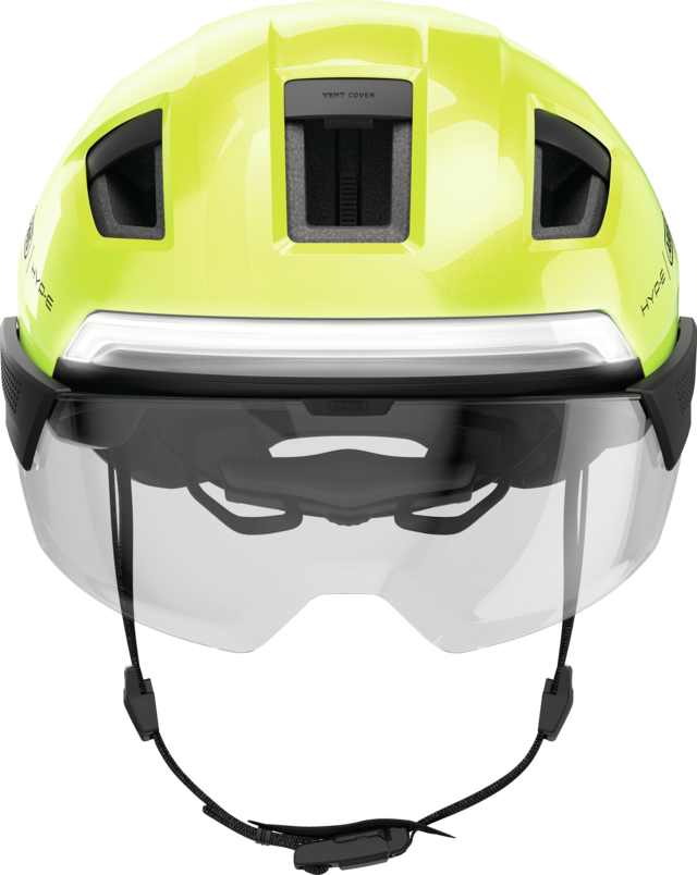 Kask rowerowy z kierunkowskazami Abus Hyp-E ACE Signal Yellow