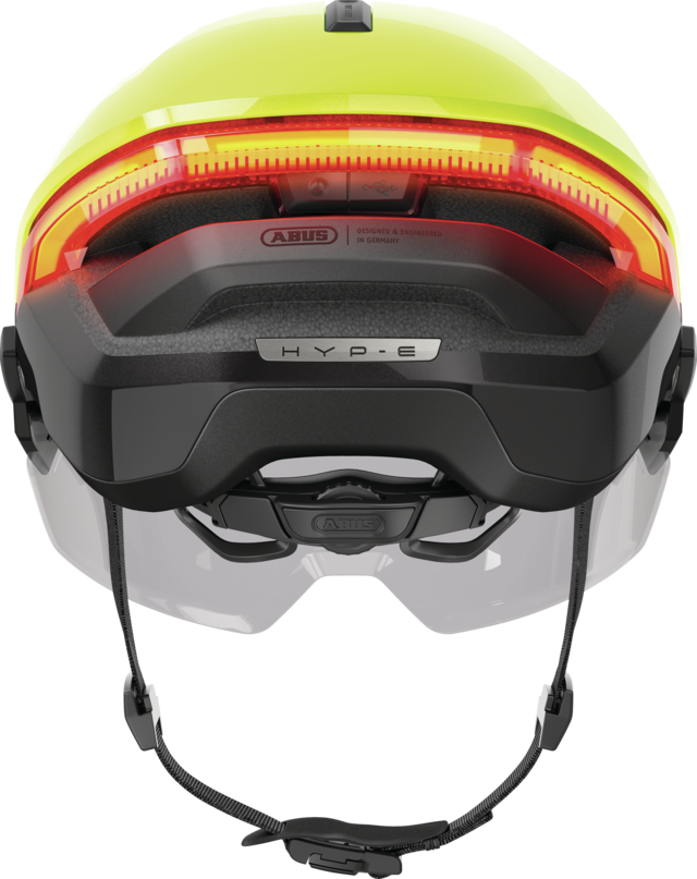 Kask rowerowy z kierunkowskazami Abus Hyp-E ACE Signal Yellow