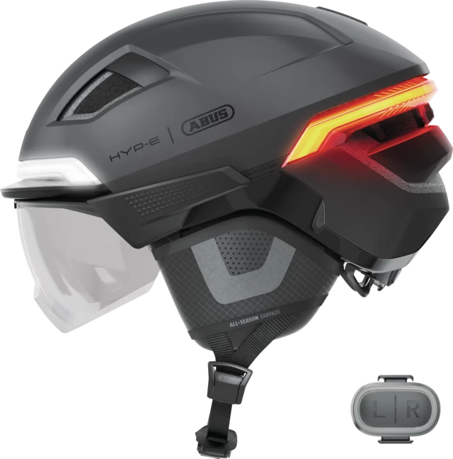 Kask rowerowy z kierunkowskazami Abus Hyp-E ACE Volcano Titan