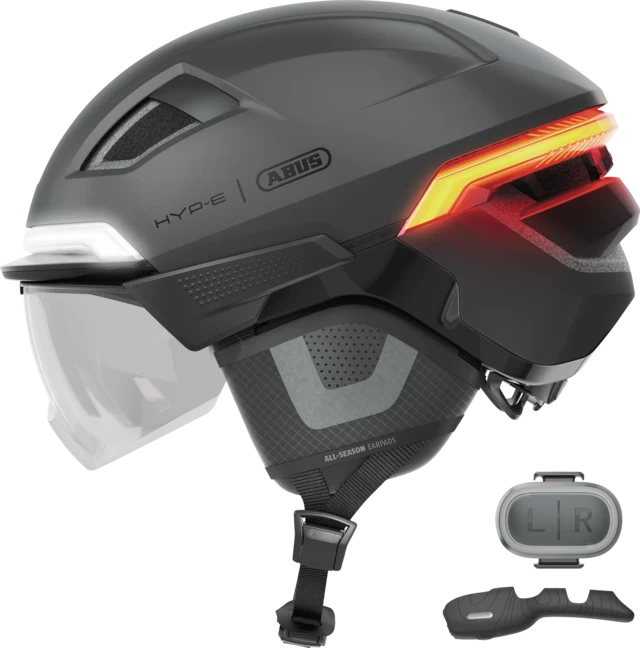 Kask rowerowy z kierunkowskazami Abus Hyp-E BL.ACE Volcano Titan Rozmiar S: 51-55 cm\