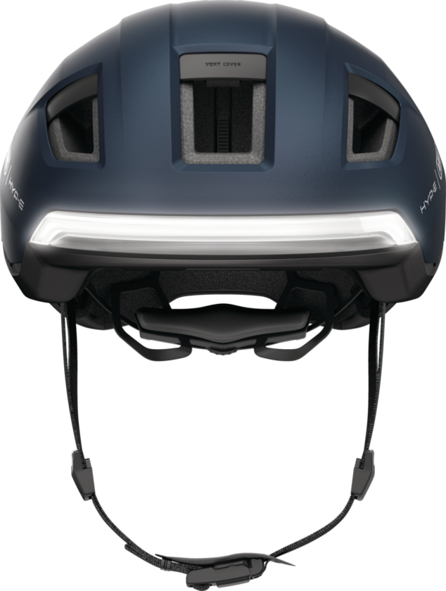 Kask rowerowy z kierunkowskazami Abus Hyp-E Midnight Blue