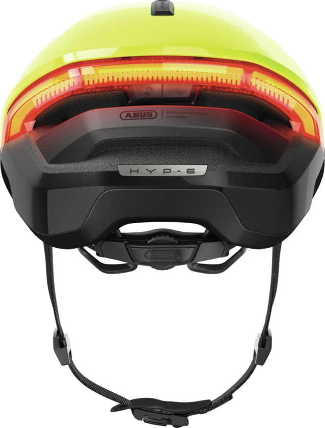 Kask rowerowy z kierunkowskazami Abus Hyp-E Signal Yellow