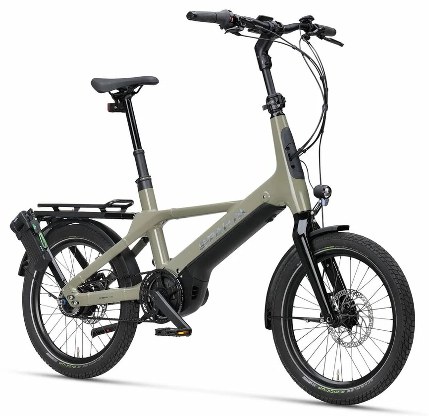 Kompaktowy rower elektryczny na pasku Sparta S-Compact Bes3 Smart 500Wh 20" Olive Metallic