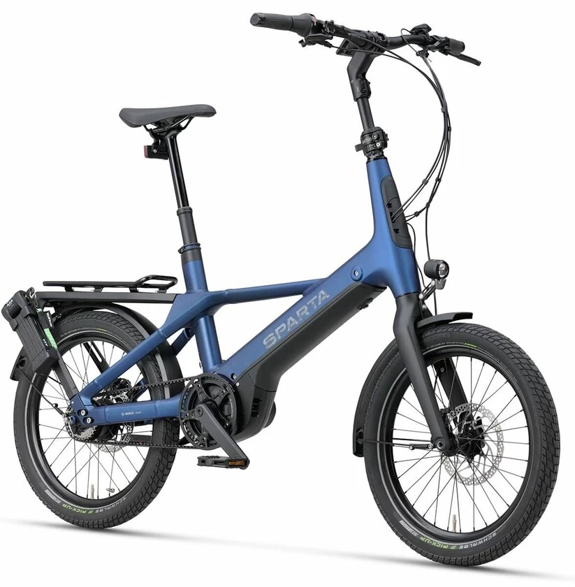 Kompaktowy rower elektryczny na pasku Sparta S-Compact Smart 500Wh 20" Navy Blue Mat