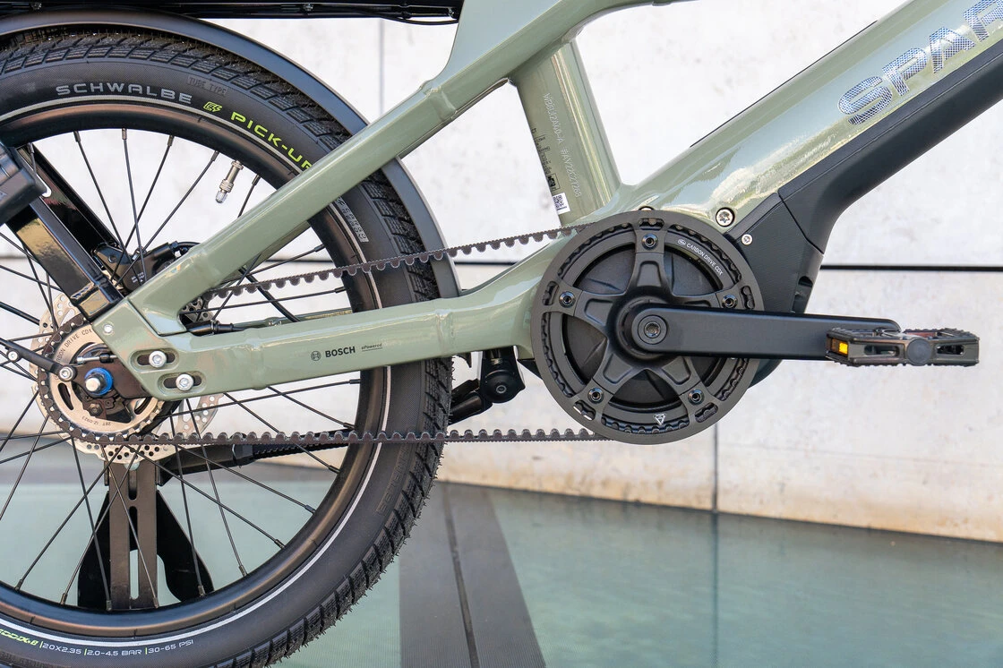 Kompaktowy rower elektryczny na pasku Sparta S-Compact Smart 500Wh 20" Olive Metallic