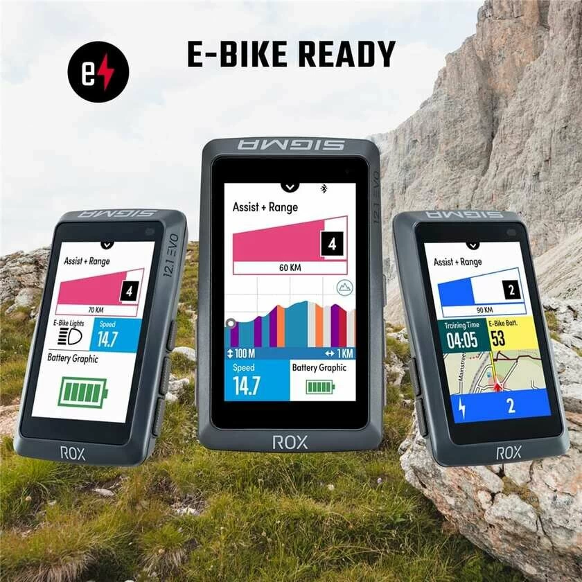 Komputer rowerowy z nawigacją GPS Sigma ROX 12.1 EVO GPS Czarny - zestaw
