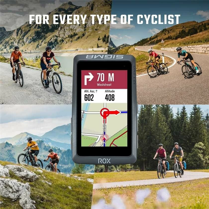 Komputer rowerowy z nawigacją GPS Sigma ROX 12.1 EVO GPS Czarny - zestaw