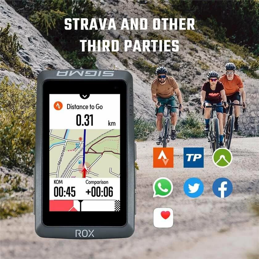 Komputer rowerowy z nawigacją GPS Sigma ROX 12.1 EVO GPS Czarny - zestaw